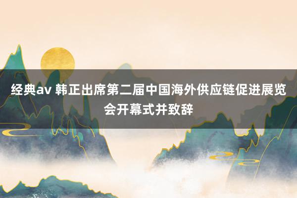 经典av 韩正出席第二届中国海外供应链促进展览会开幕式并致辞