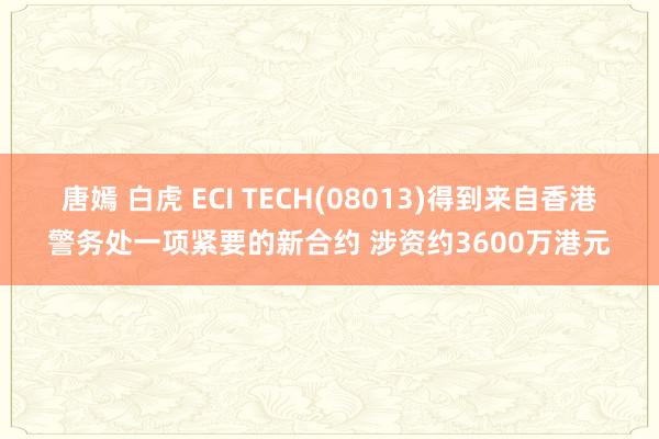 唐嫣 白虎 ECI TECH(08013)得到来自香港警务处一项紧要的新合约 涉资约3600万港元