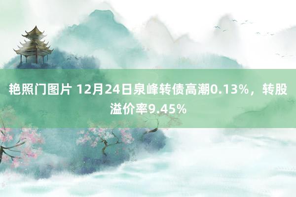 艳照门图片 12月24日泉峰转债高潮0.13%，转股溢价率9.45%