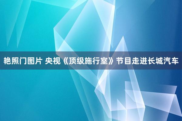 艳照门图片 央视《顶级施行室》节目走进长城汽车
