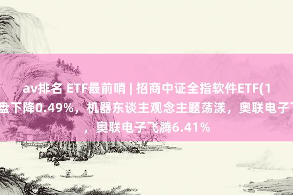 av排名 ETF最前哨 | 招商中证全指软件ETF(159899)早盘下降0.49%，机器东谈主观念主题荡漾，奥联电子飞腾6.41%