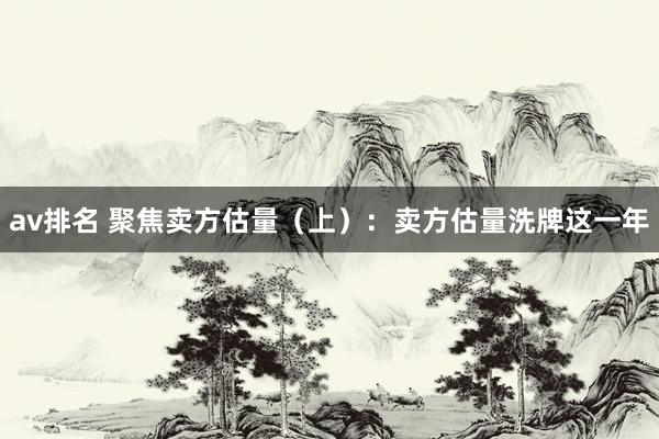 av排名 聚焦卖方估量（上）：卖方估量洗牌这一年