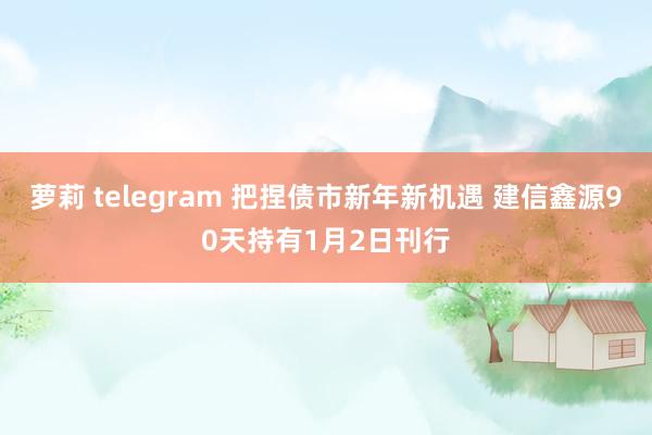 萝莉 telegram 把捏债市新年新机遇 建信鑫源90天持有1月2日刊行