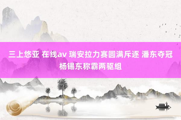 三上悠亚 在线av 瑞安拉力赛圆满斥逐 潘东夺冠杨锡东称霸两驱组