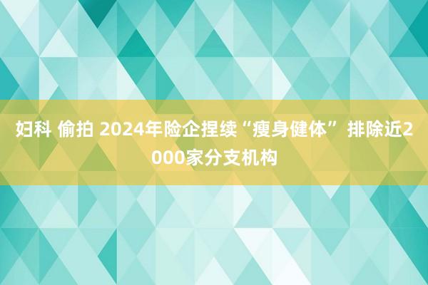 妇科 偷拍 2024年险企捏续“瘦身健体” 排除近2000家分支机构