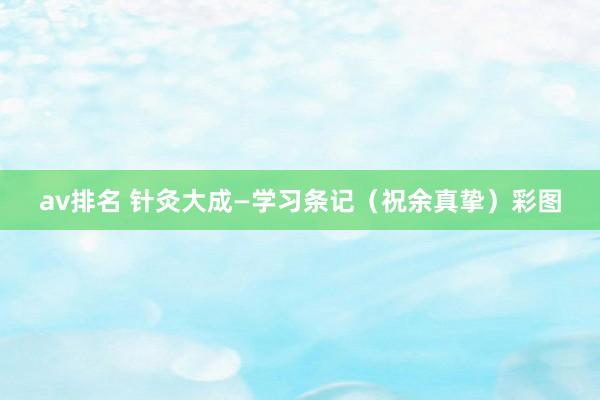 av排名 针灸大成—学习条记（祝余真挚）彩图