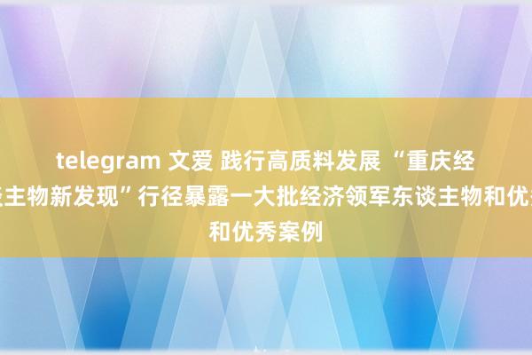 telegram 文爱 践行高质料发展 “重庆经济东谈主物新发现”行径暴露一大批经济领军东谈主物和优秀案例